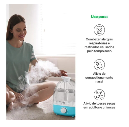 Umidificador de Ar Multilaser Ar Clear  Bivolt 3,2 Litros Branco - HC167