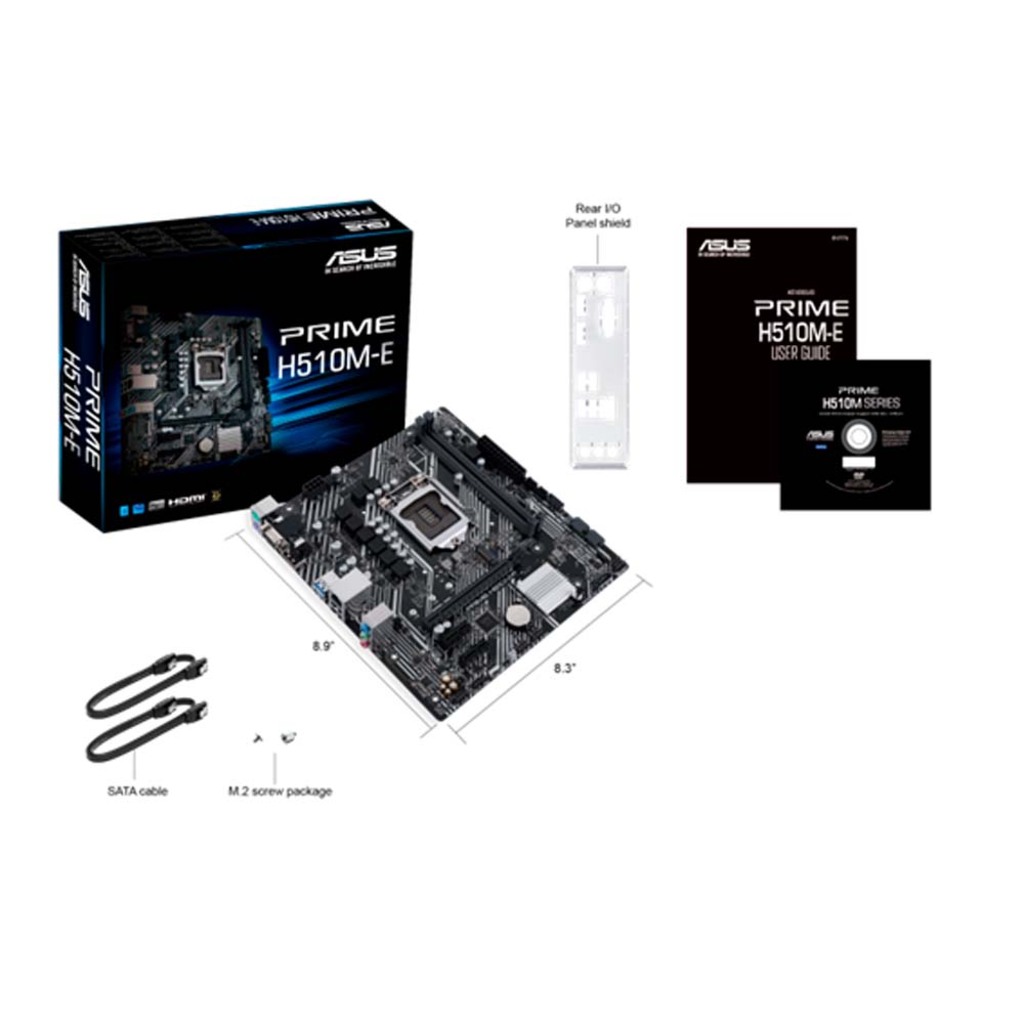 Placa Mãe Asus Prime H510M-E para Intel LGA-1200-G11 Memória DDR4 Som Vídeo e Rede