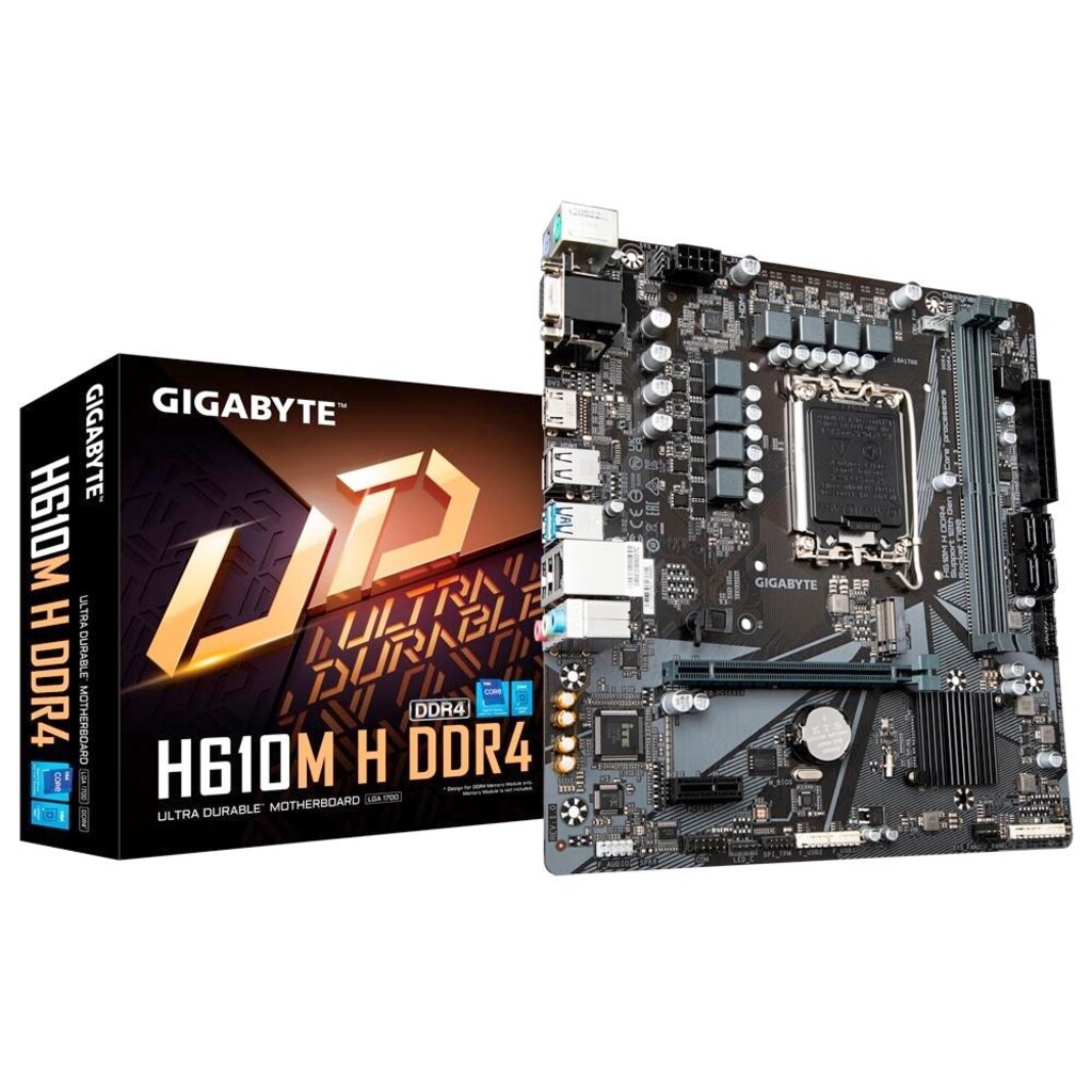Placa Mãe Gigabyte H610M-H para Intel LGA-1700-G12 Memória DDR4 Som Vídeo e Rede