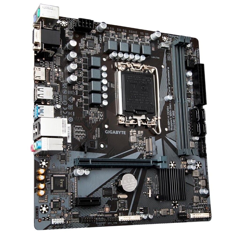 Placa Mãe Gigabyte H610M-H para Intel LGA-1700-G12 Memória DDR4 Som Vídeo e Rede