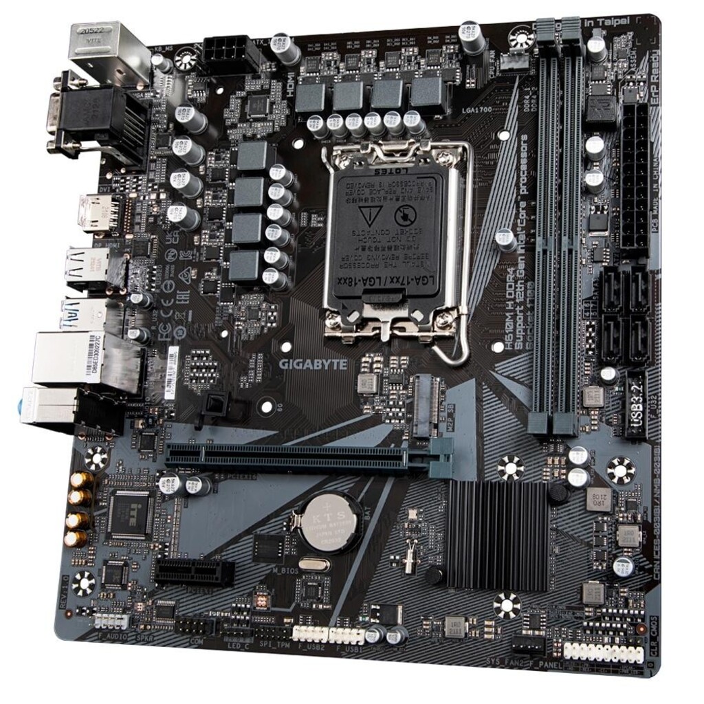 Placa Mãe Gigabyte H610M-H para Intel LGA-1700-G12 Memória DDR4 Som Vídeo e Rede