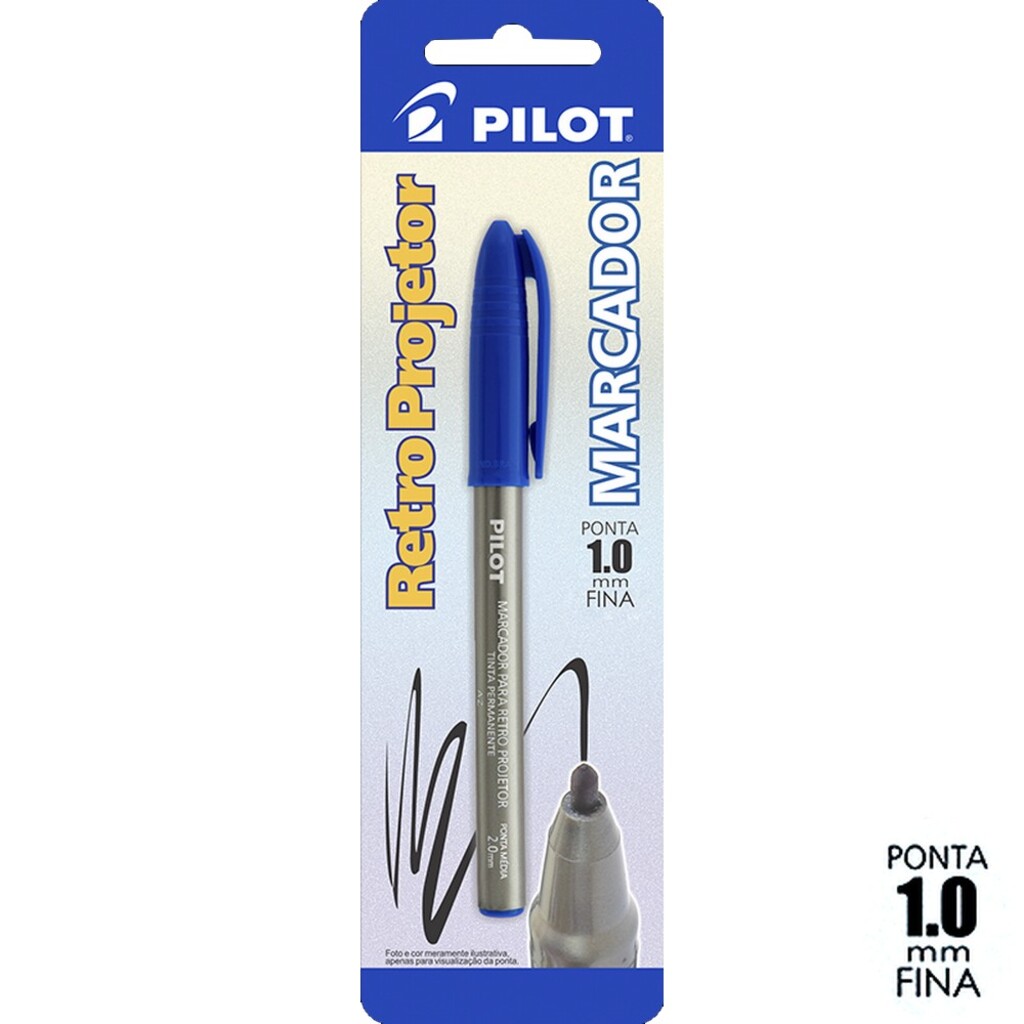 Caneta Retroprojetor 1,0MM Azul Pilot Unitário - 1481517SM024AZ