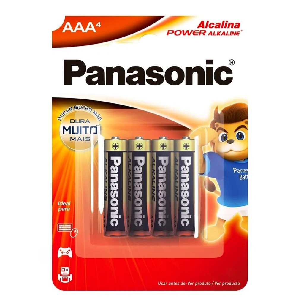Pilha Alcalina AAA Panasonic Blister com 04 Unidades - 7476