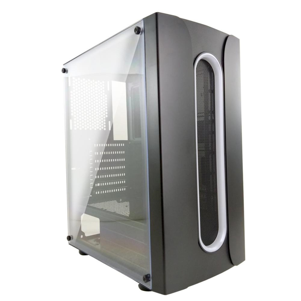 Gabinete Gamer Pixxo Frontal Preto Sem Fonte Led RGB com Lateral acrílica - CG02