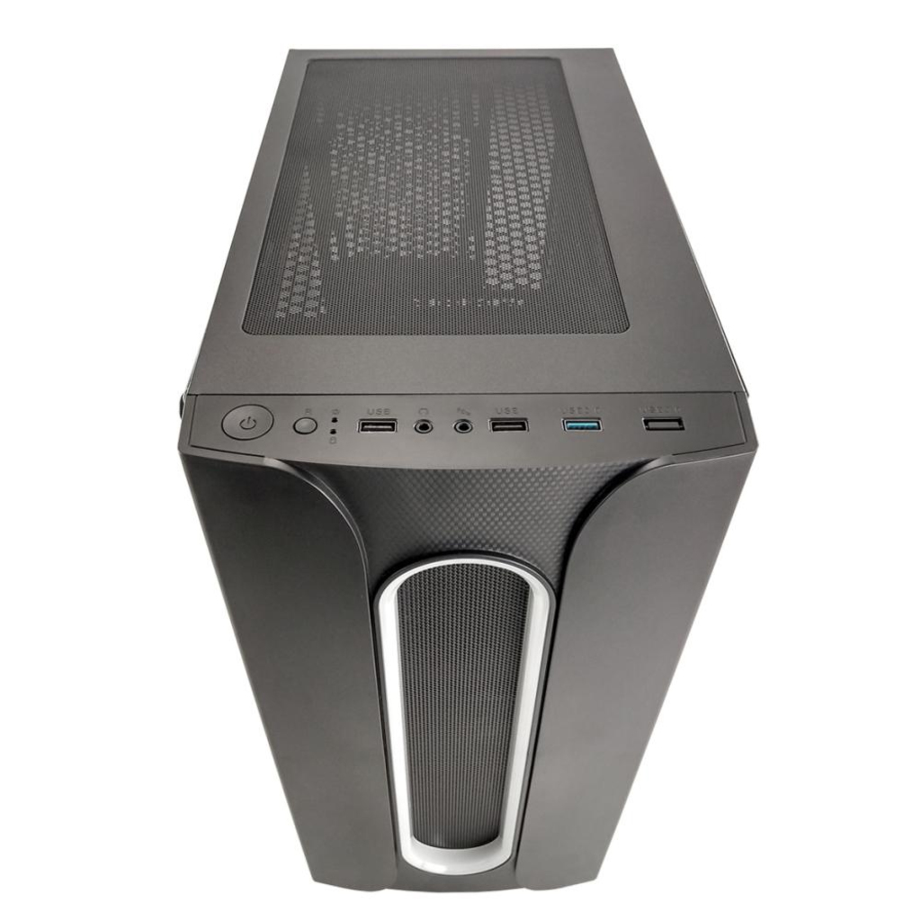 Gabinete Gamer Pixxo Frontal Preto Sem Fonte Led RGB com Lateral acrílica - CG02