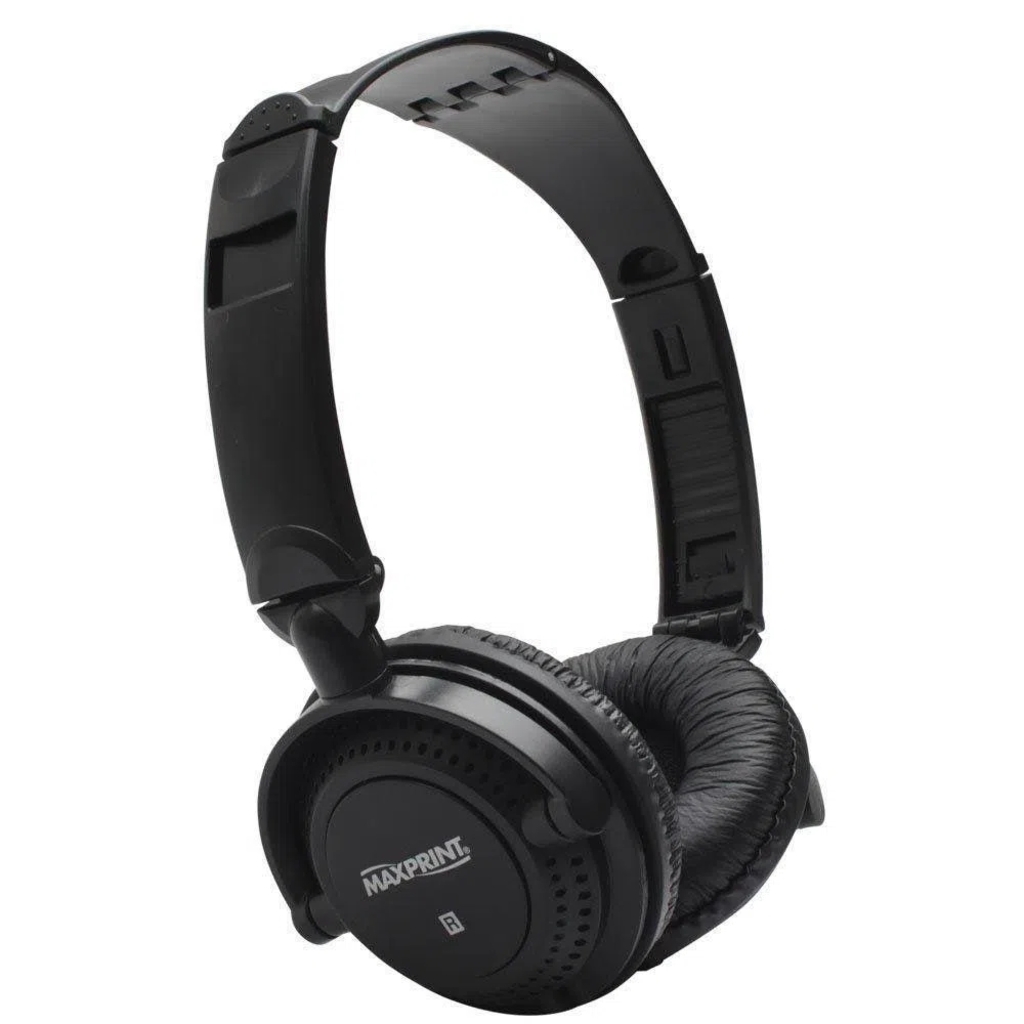 Fone de Ouvido Headphone Dobrável com Plug P2 Preto Profissional Maxprint - 603621