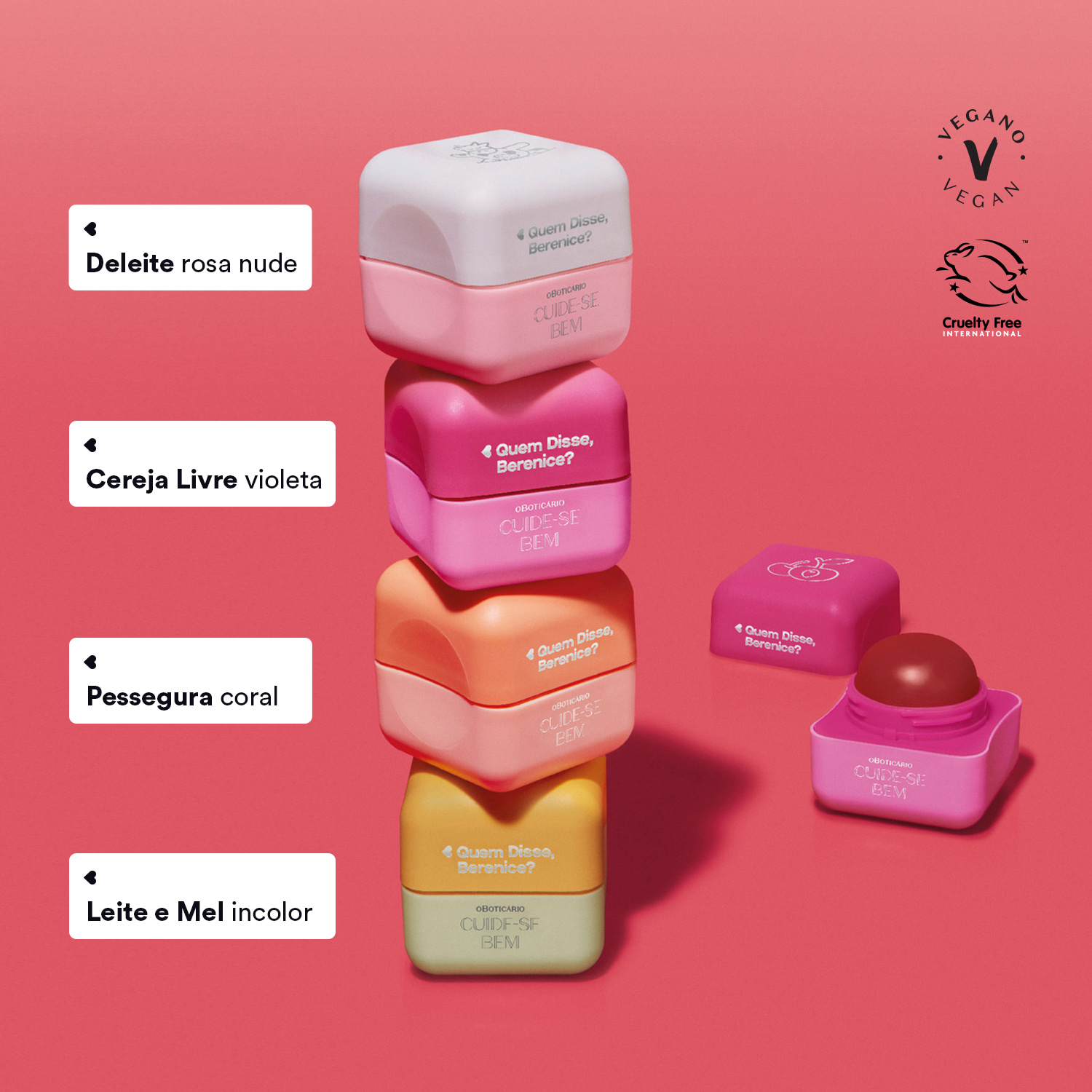 Hidratante Labial Incolor Cuide-se Bem Leite e Mel Quem Disse, Berenice? 6,2g