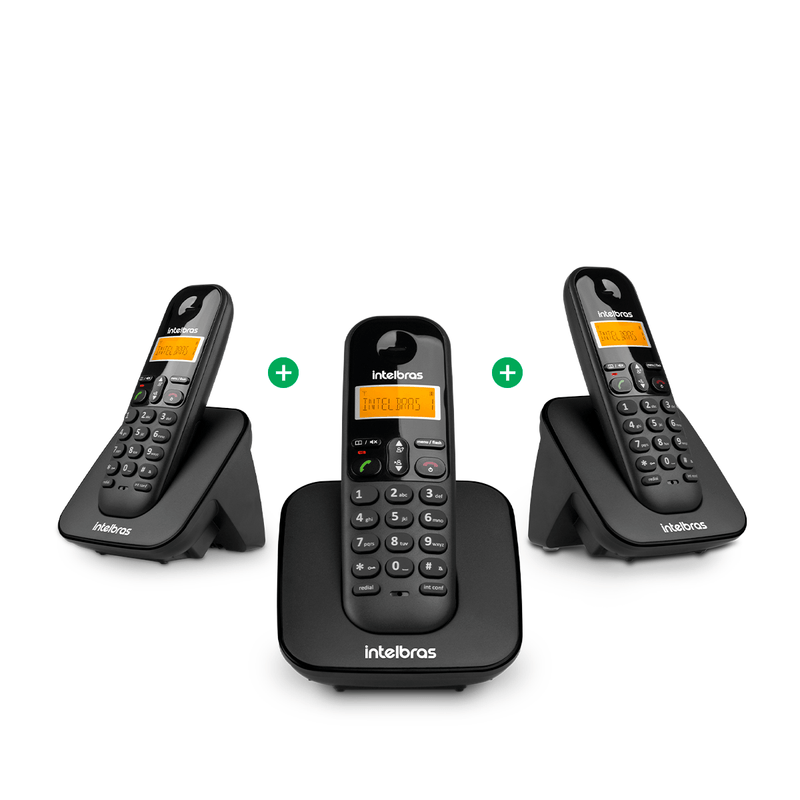 Kit Telefone Sem Fio Base + 2 Ramais Adicionais Intelbras TS 3113