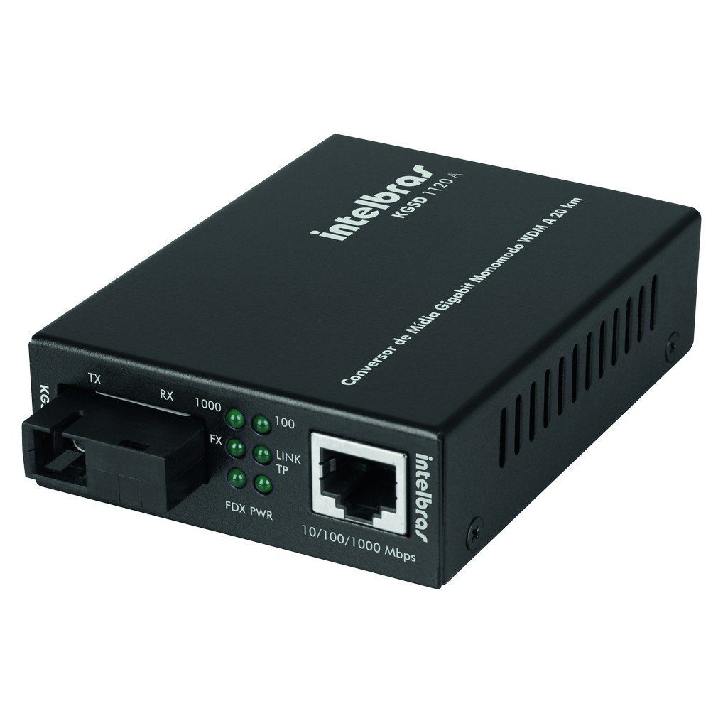 Conversor de Mídia Gigabit Monomodo 20 Km KGSD 1120 A Intelbras