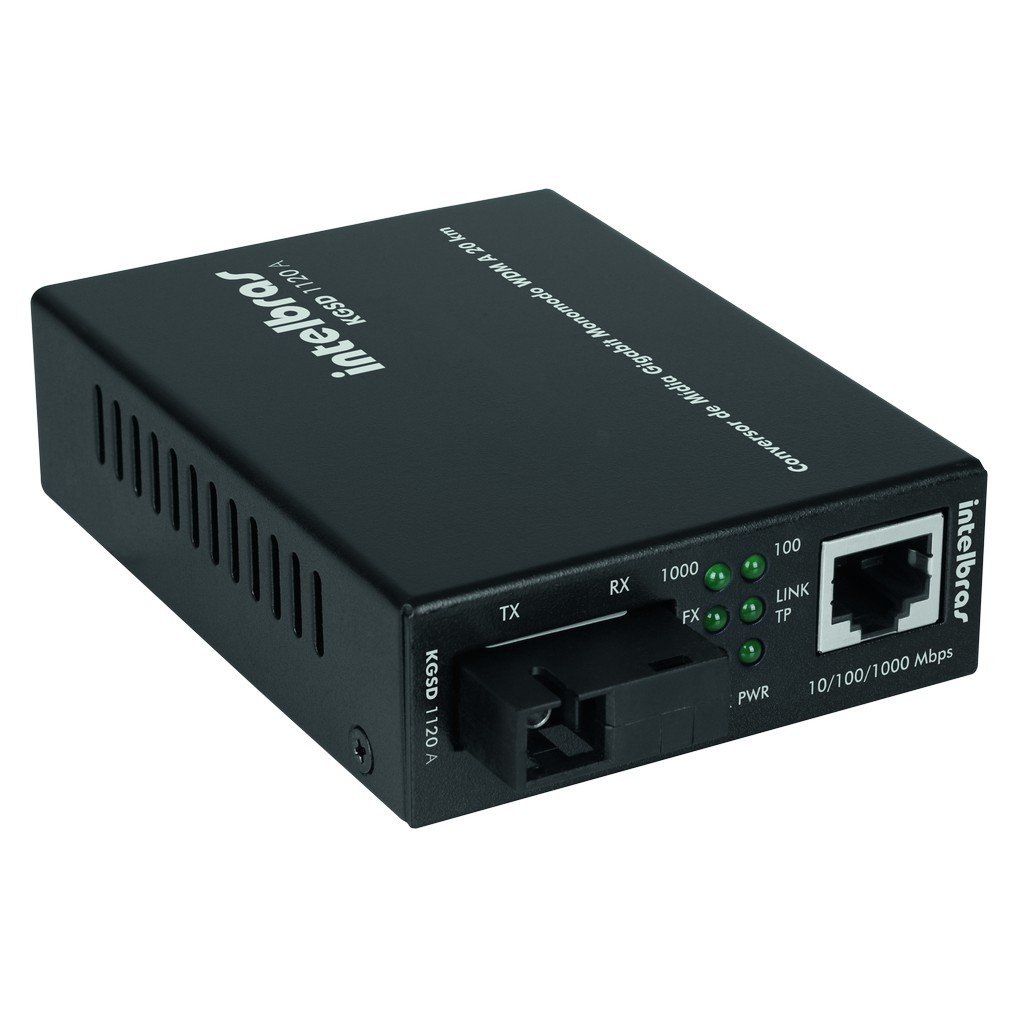 Conversor de Mídia Gigabit Monomodo 20 Km KGSD 1120 A Intelbras