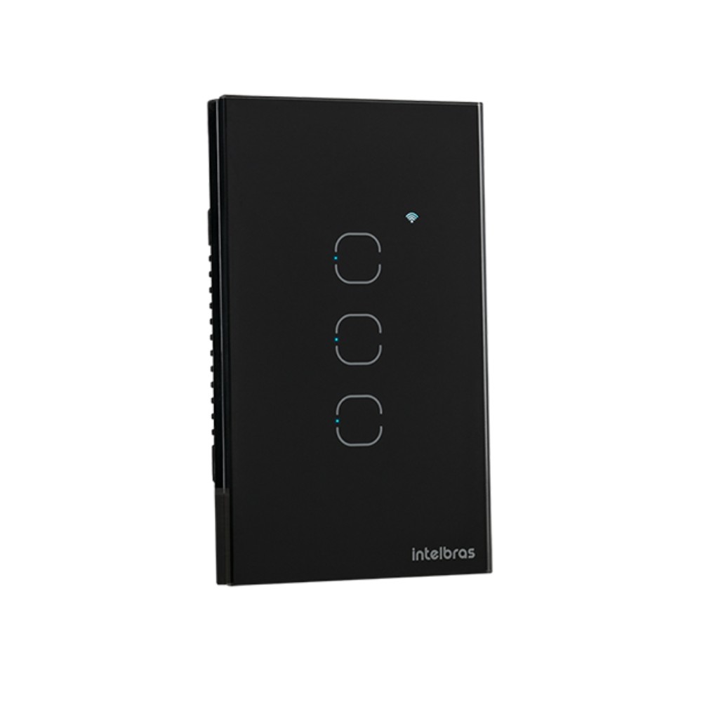 Interruptor Smart Wi-Fi Touch 3 Teclas Intelbras EWS 1003 Preto