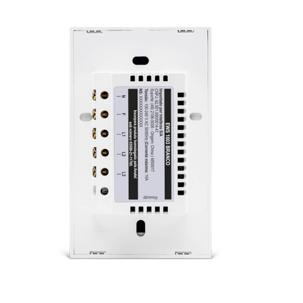 Interruptor Touch Inteligente Wi-Fi Intelbras MIS 1003 Branco