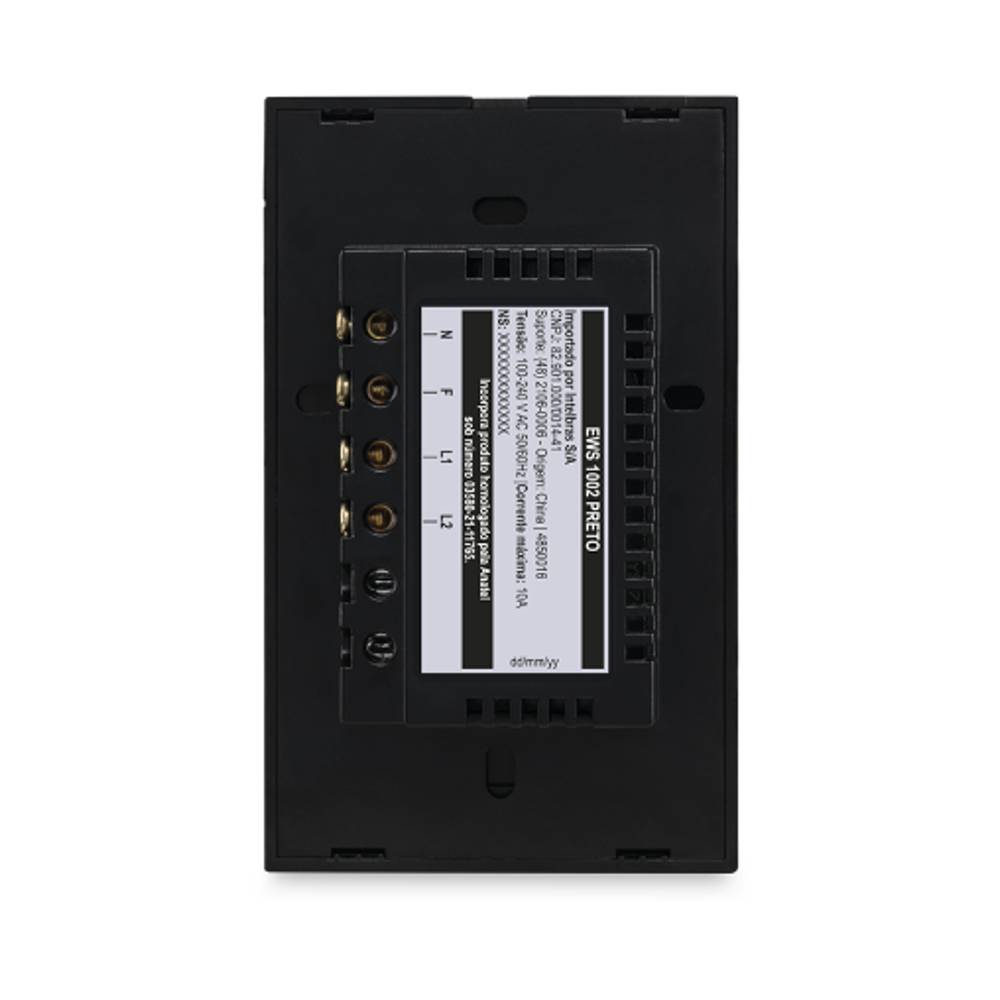 Interruptor Touch Inteligente Wi-Fi Intelbras MIS 1002 Preto