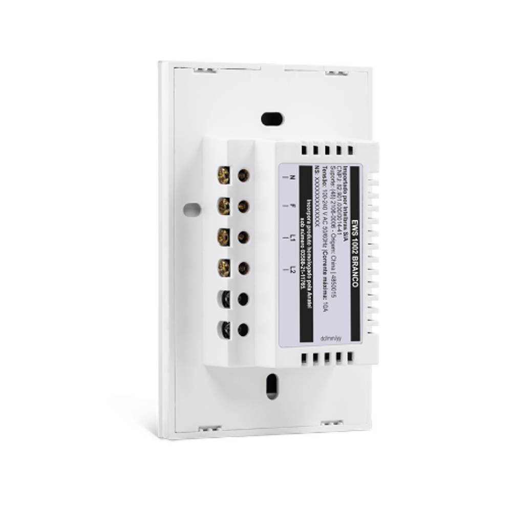 Interruptor Touch Inteligente Wi-Fi Intelbras MIS 1002 Branco