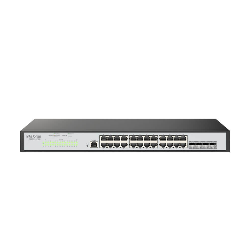 Switch Gerenciável 24 Portas Gigabit Ethernet SG 2404D MR L2+ Intelbras
