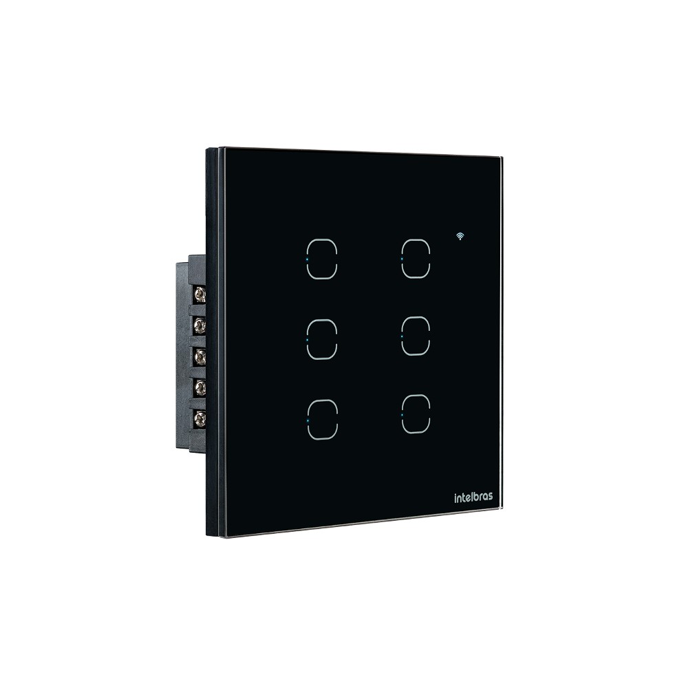 Interruptor Smart Wi-Fi Touch 6 Teclas Intelbras EWS 1006 Preto