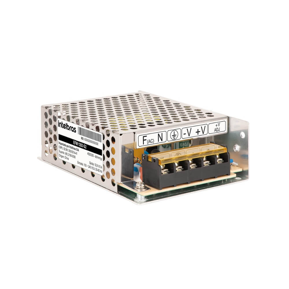 Fonte AC DC 12,8V 3A Metálica EFM 1203 G2 Intelbras