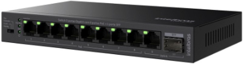 Switch 9 Portas Gigabit Ethernet com 8 Portas PoE Intelbras S1010G PA