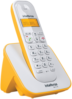 Telefone Sem Fio TS 3110 Branco e Amarelo Intelbras