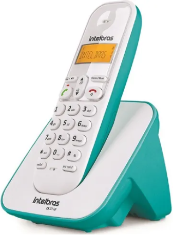 Telefone Sem Fio Intelbras TS 3110 Branco e Azul Claro