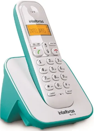 Telefone Sem Fio Intelbras TS 3110 Branco e Azul Claro