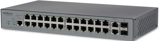 Switch Gerenciável 2622 MR L2 24 Portas Fast 2 Portas Mini-Gbic Intelbras