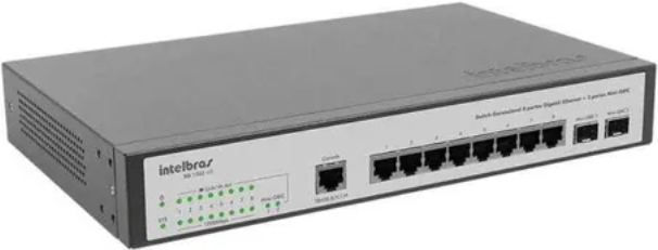 Switch Gerenciável 8 Portas Gigabit Intelbras SG 1002 MR