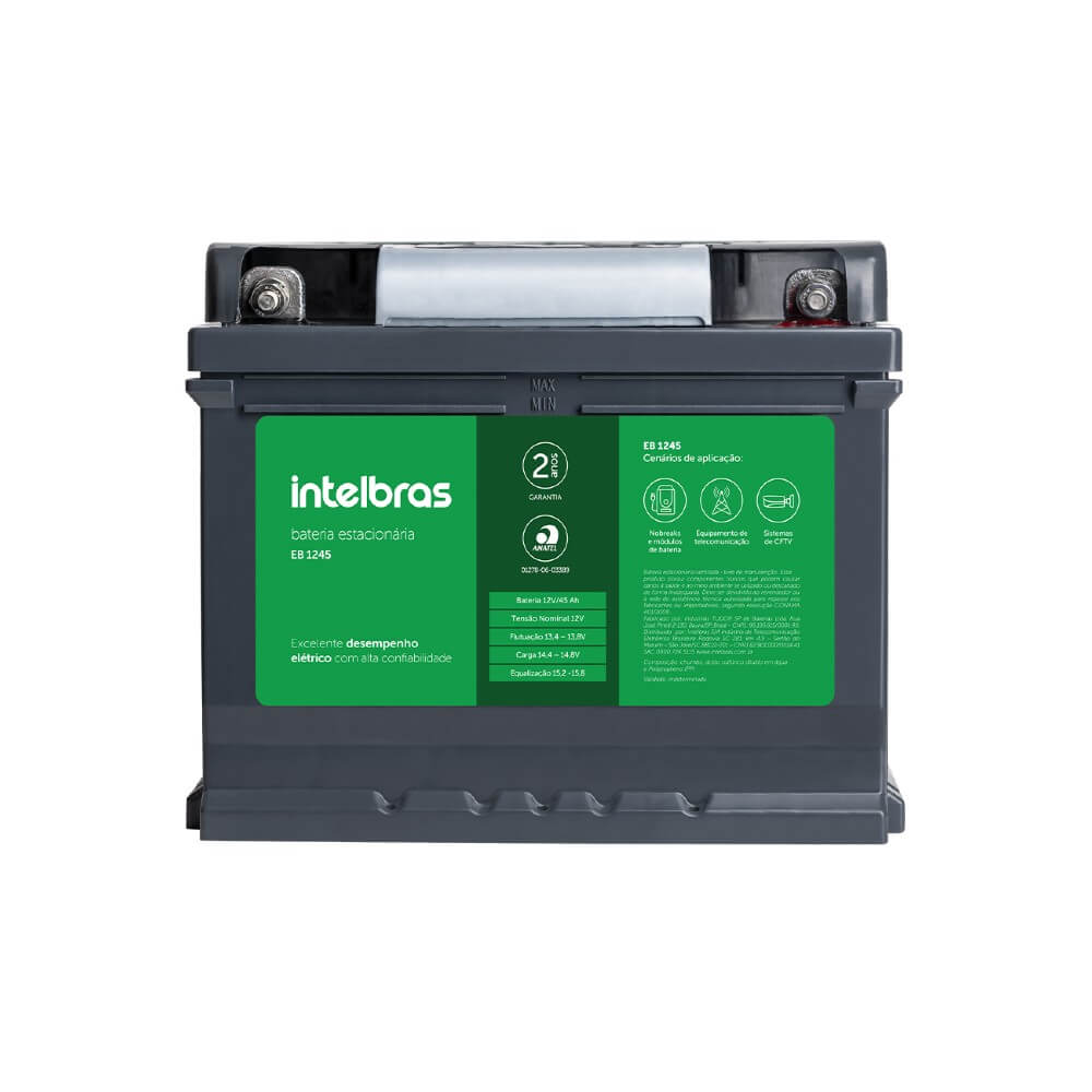 Bateria Estacionária de Chumbo-Ácido 12V EB 1245 Intelbras