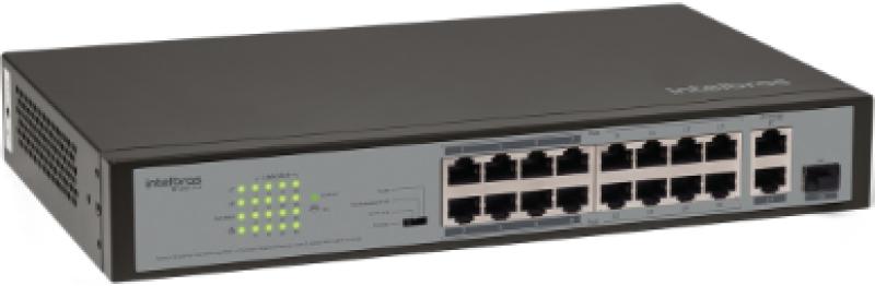 Switch 16P Fast PoE 2P Giga 1P SFP Combo SF 1821 PoE Intelbras