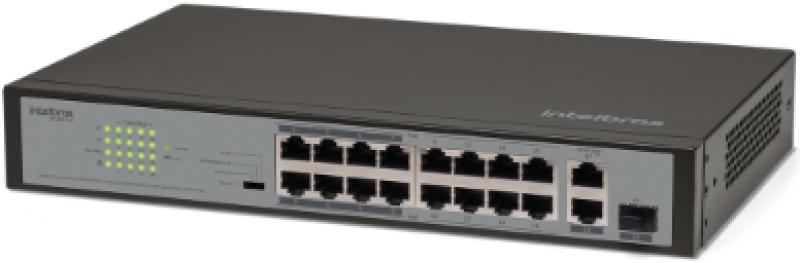 Switch 16P Fast PoE 2P Giga 1P SFP Combo SF 1821 PoE Intelbras