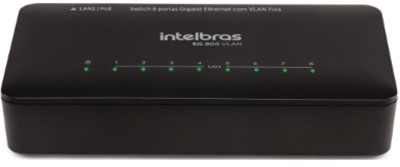 Switch 8 Portas Gigabit Ethernet VLAN Fixa SG 800 VLAN Intelbras