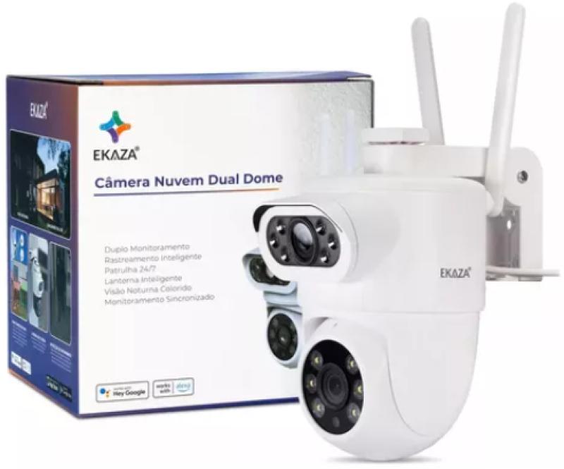 Câmera Wi-Fi Full HD Externa Inteligente Lente Dupla Ekaza EKJST3169