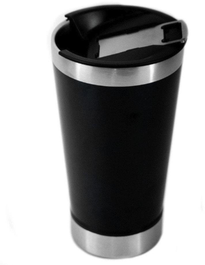 Copo Térmico 473 ml Aço Inox Com Tampa e Abridor Preto