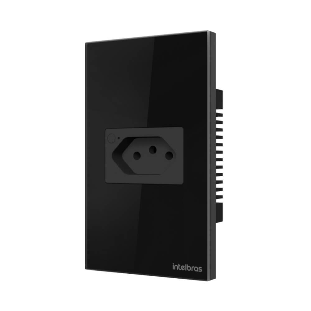 Tomada Simples 10A IZY Smart Wi Fi ETS 1001 Preto Intelbras