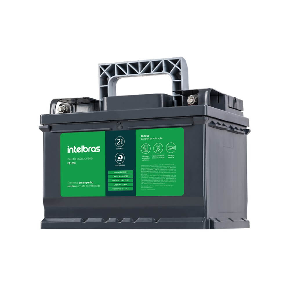 Bateria Elétrica Estácionária PB ÁCIDO 12V 60AH EB 1260 Intelbras