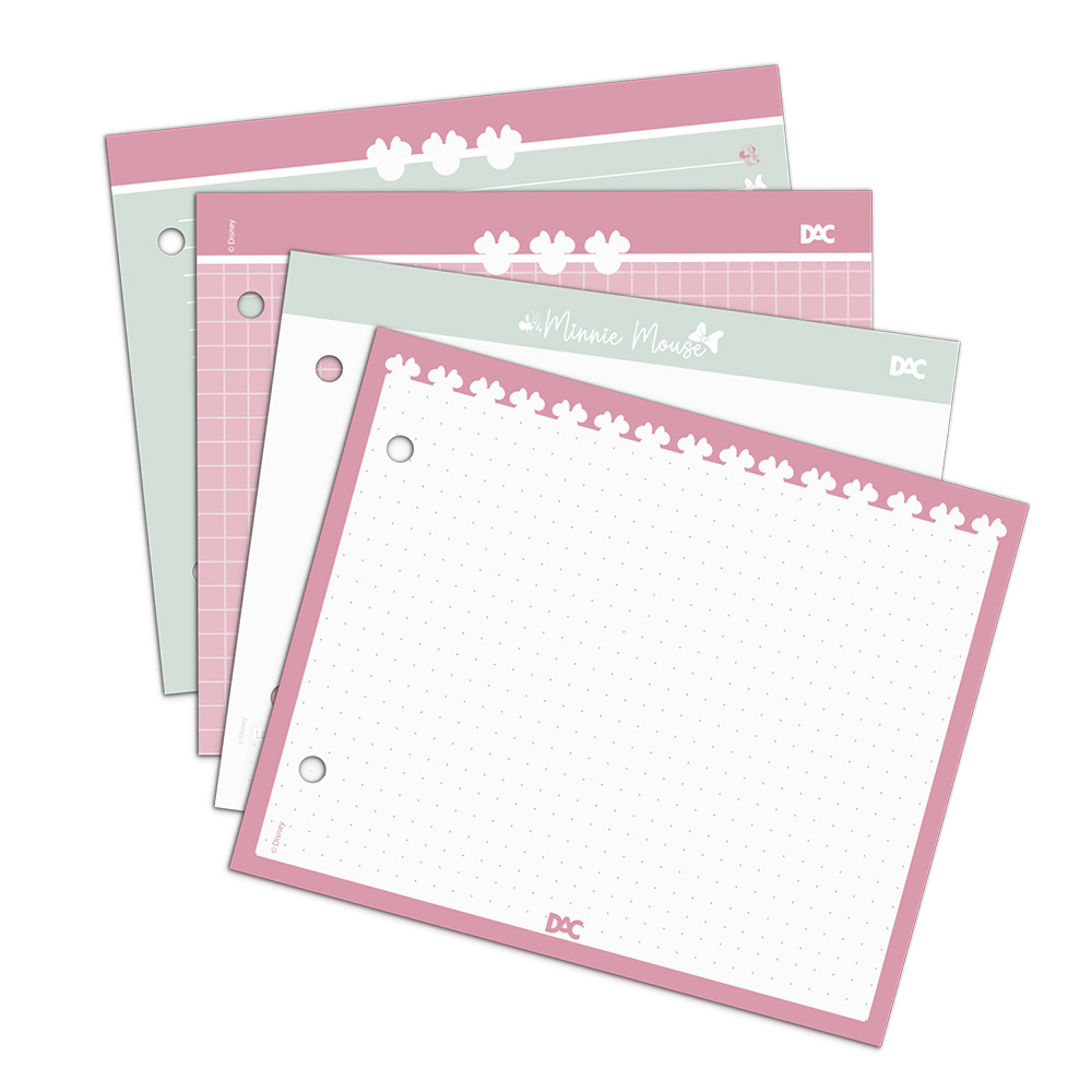 Caderno Fichário DAC Disney Minnie Horizontal Mini 2 Argolas com 80 Folhas