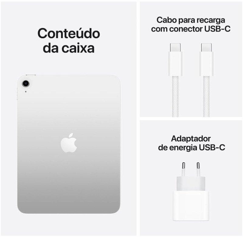 iPad 11ª Geração 128 GB 11″ Wi-Fi Prateado – Chip A16 Bionic