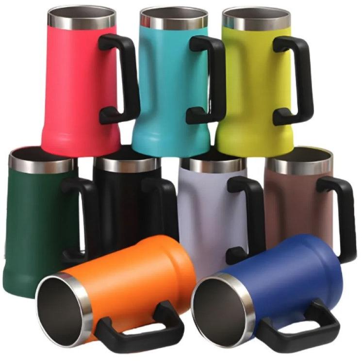 Caneca Térmica Chopp Cerveja 709 ml Aço Inox Laranja