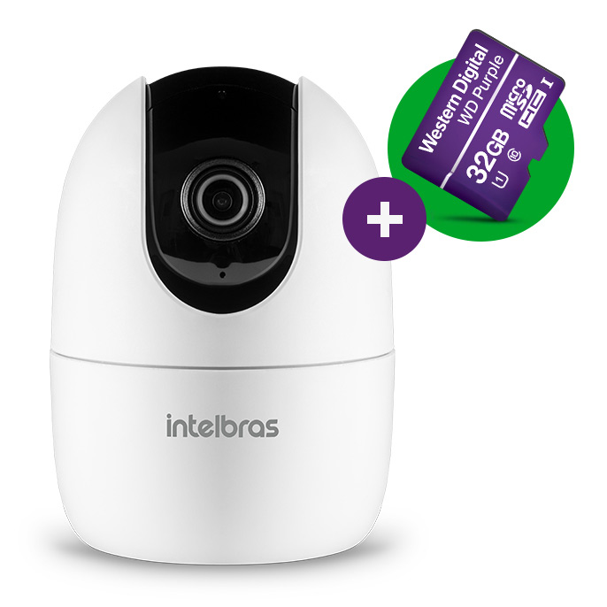 Kit Câmera Interna Inteligente Wi-Fi Full HD Intelbras iM4 com MicroSD 32GB
