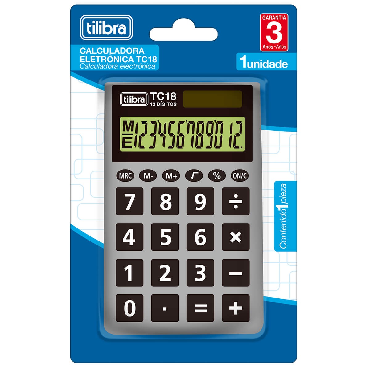 Calculadora de Bolsa 12 Dígitos TC18 Cinza