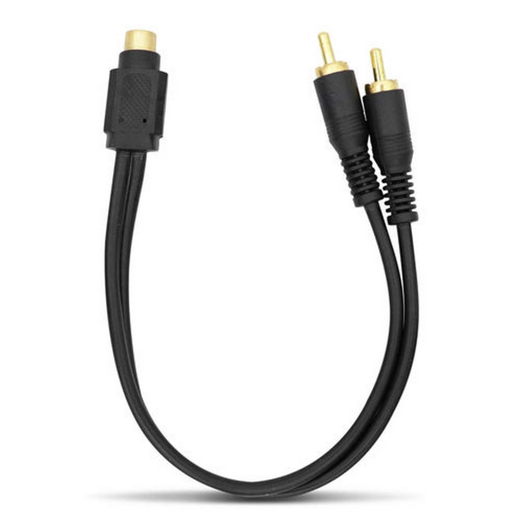 Cabo RCA Y KX3 1 RCA Fêmea x 2 RCA Macho Preto - YM30 - Cabo com 30 Centímetros