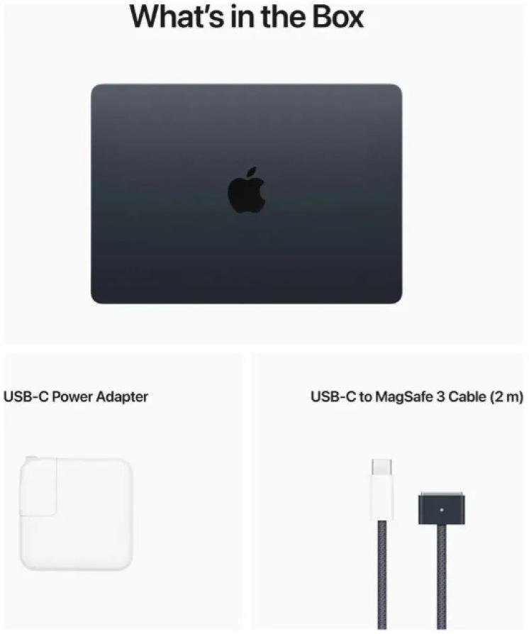 MacBook Air Tela Retina 13,6″ Chip M2 16GB RAM 256GB Meia Noite