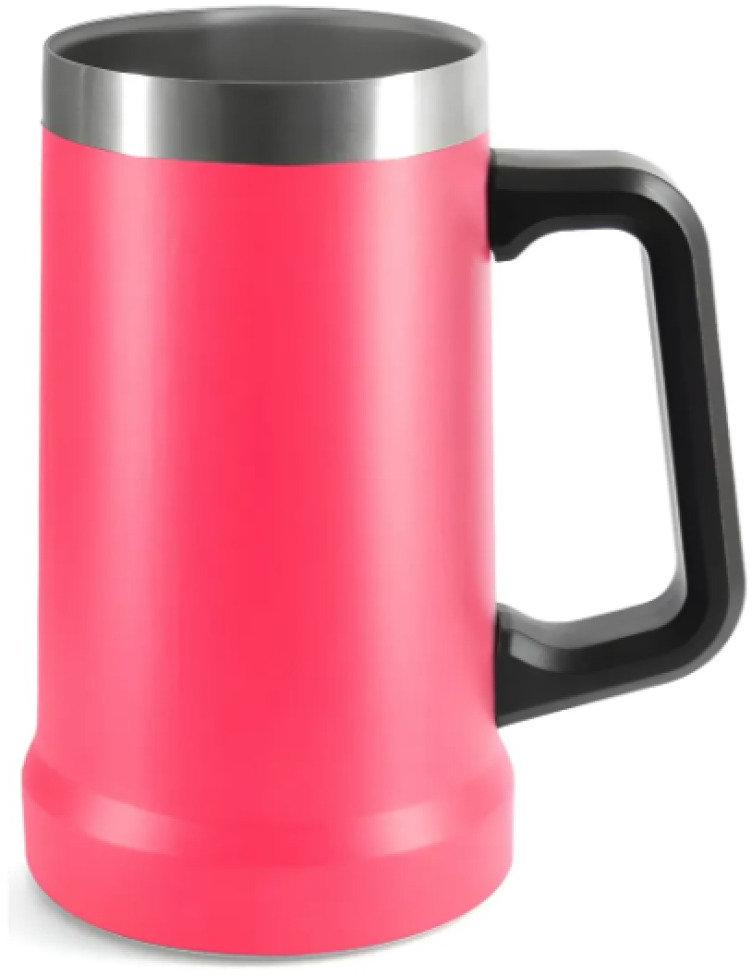 Caneca Térmica Chopp Cerveja 709 ml Aço Inox Rosa